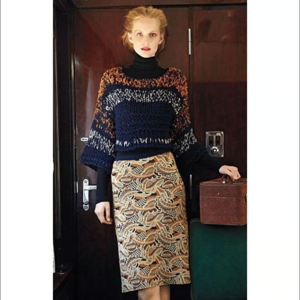 Anthropologie | Sparrow Abstract Forest Knit Sweater Skirt M